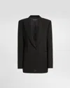 Dolce & Gabbana Wool Gabardine Jacket In Black