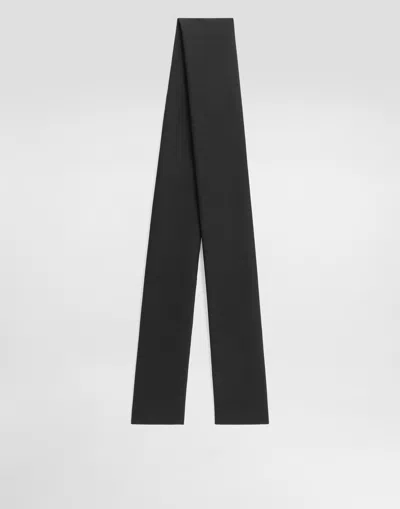 Dolce & Gabbana Wool Gabardine Scarf In Black
