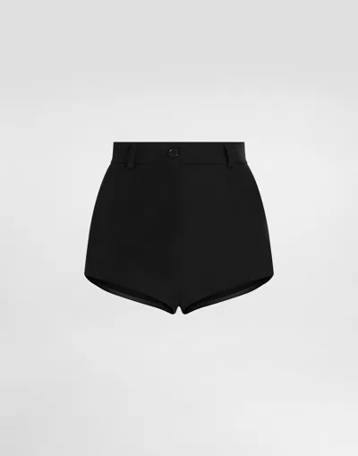 Dolce & Gabbana Wool Gabardine Shorts In Black