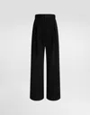 Dolce & Gabbana Wool Gabardine Trousers In Black
