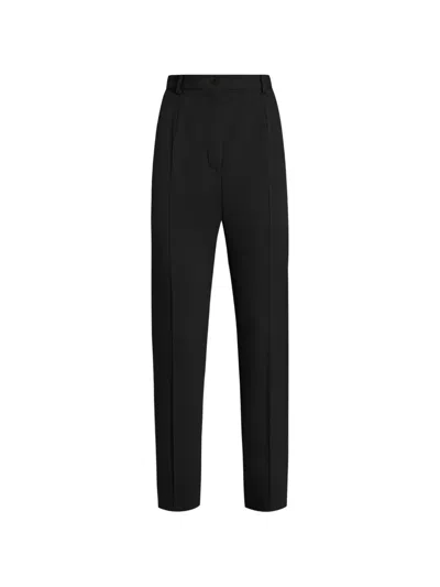 Dolce & Gabbana Wool Gabardine Trousers In Black