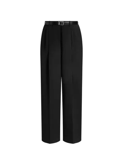 Dolce & Gabbana Wool Gabardine Trousers In Black