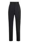 Dolce & Gabbana High-waisted Wool Gabardine Cigarette Pants In Nero