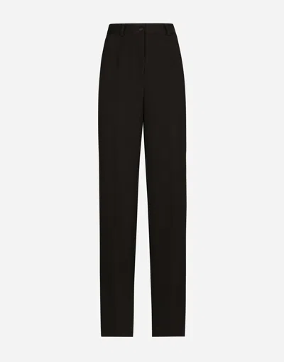 Dolce & Gabbana High-waist Slim-fit Trousers In Black