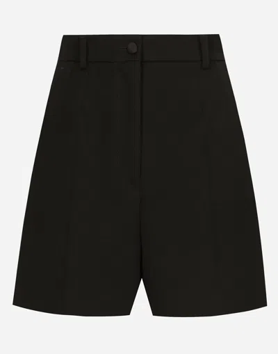 DOLCE & GABBANA WOOL GABARDINE TUXEDO SHORTS