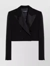 Dolce & Gabbana Wool Gabardine Tuxedo Spencer Cropped Length In Black