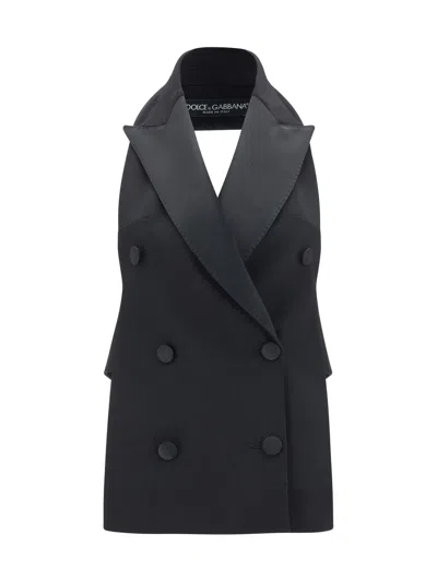 DOLCE & GABBANA WOOL GABARDINE WAISTCOAT