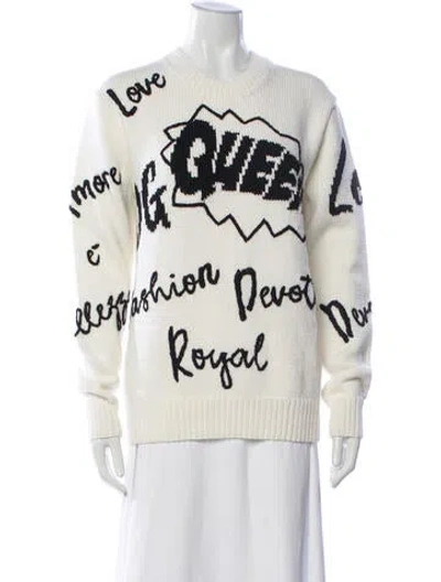 Pre-owned Dolce & Gabbana Wool Graphic Print Sweater W/ Tags In Neutrals