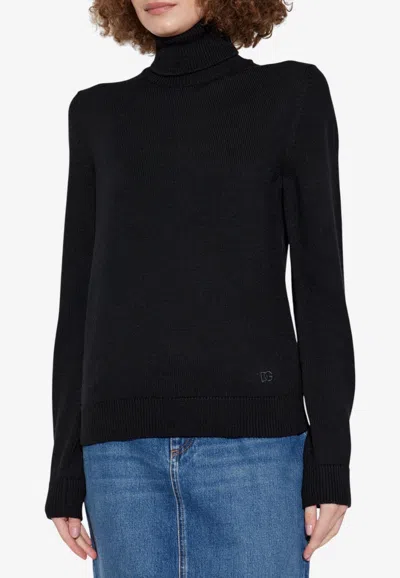 Dolce & Gabbana Wool High-neck Sweater In Black