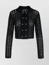 Dolce & Gabbana Wool Jacket Scalloped Edges Button Detailing In Black