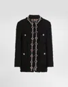Dolce & Gabbana Wool Jacket With Embroidered Trim In Black