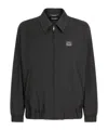 Dolce & Gabbana Logo Plaque Lightweight Nylon Zip Jacket In Black