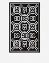 Dolce & Gabbana Wool Jacquard Blanket In Black