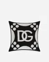 Dolce & Gabbana Wool Jacquard Cushion Medium In Black