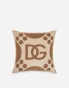 Dolce & Gabbana Wool Jacquard Cushion Medium In Brown