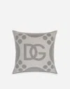 Dolce & Gabbana Wool Jacquard Cushion Medium In Gray