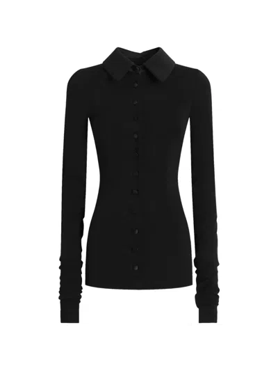 Dolce & Gabbana Wool Jersey Blouse In Black