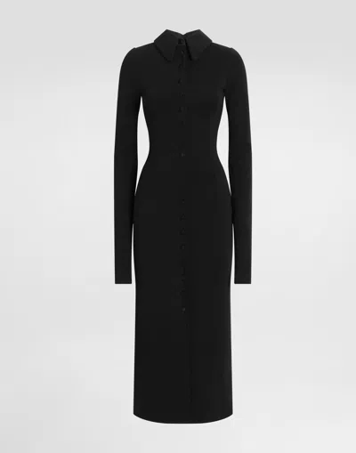 Dolce & Gabbana Wool Jersey Dress In Black