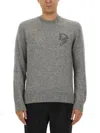 Dolce & Gabbana Melange Grey Nylon Blend Sweater In Grey
