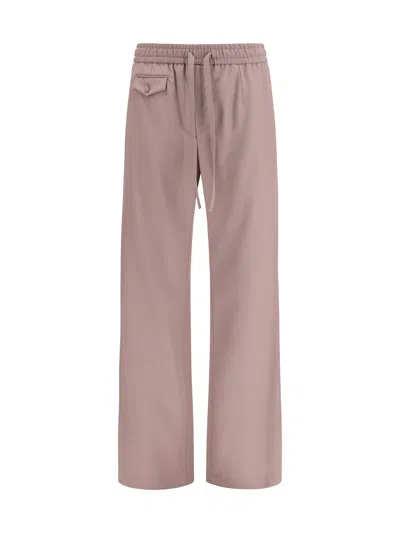 Dolce & Gabbana Drawstring Track Wool Pants In Pink