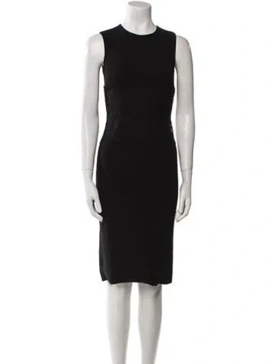 Pre-owned Dolce & Gabbana Wool Knee-length Dress In Black