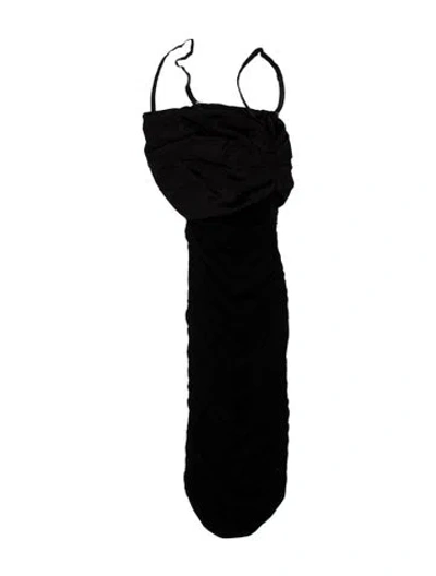 Pre-owned Dolce & Gabbana Wool Knee-length Dress In Black