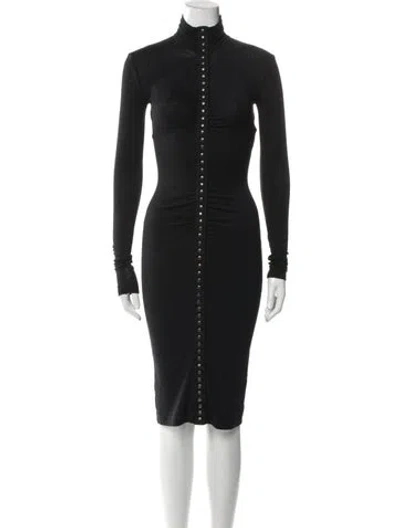Pre-owned Dolce & Gabbana Wool Knee-length Dress In Black