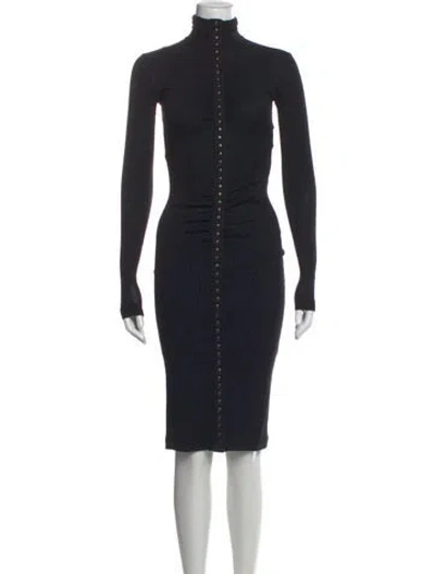 Pre-owned Dolce & Gabbana Wool Knee-length Dress In Black
