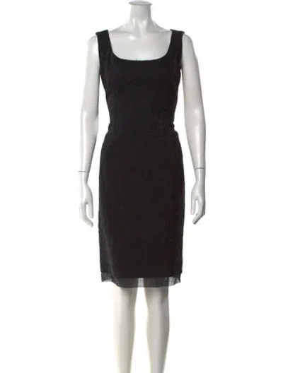 Pre-owned Dolce & Gabbana Wool Knee-length Dress In Black