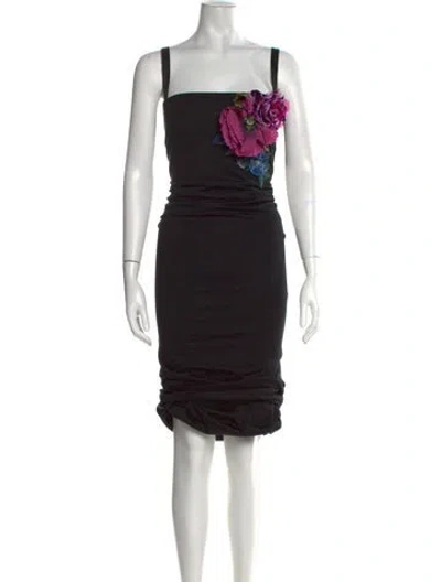 Pre-owned Dolce & Gabbana Wool Knee-length Dress In Black