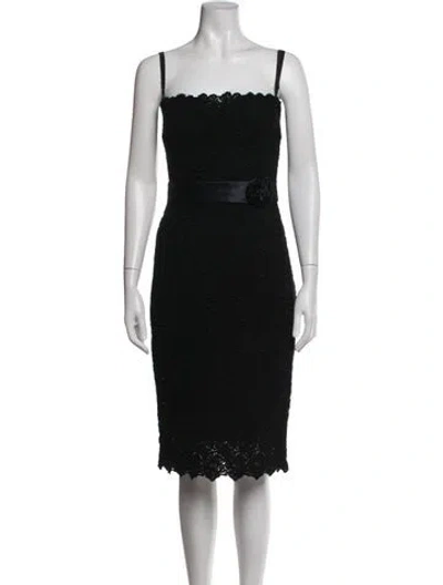 Pre-owned Dolce & Gabbana Wool Knee-length Dress In Black
