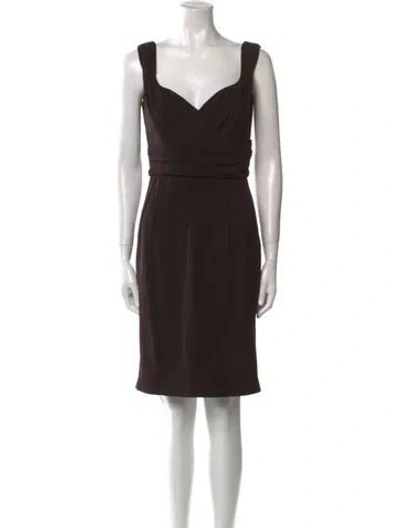 Pre-owned Dolce & Gabbana Wool Knee-length Dress In Brown
