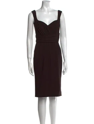 Pre-owned Dolce & Gabbana Wool Knee-length Dress In Brown