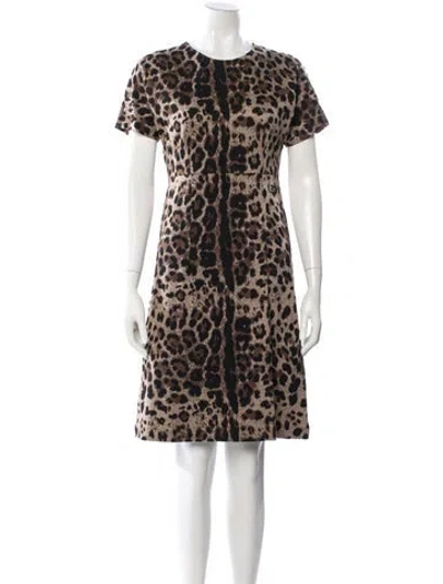 Pre-owned Dolce & Gabbana Wool Knee-length Dress In Brown