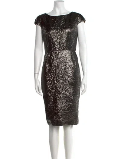 Pre-owned Dolce & Gabbana Wool Knee-length Dress In Gray