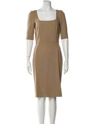 Pre-owned Dolce & Gabbana Wool Knee-length Dress In Neutral