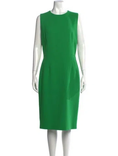 Pre-owned Dolce & Gabbana Wool Knee-length Dress W/ Tags In Green