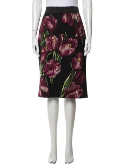 Pre-owned Dolce & Gabbana Wool Knee-length Skirt In Black