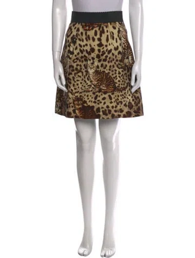 Pre-owned Dolce & Gabbana Wool Knee-length Skirt In Brown