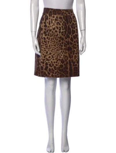 Pre-owned Dolce & Gabbana Wool Knee-length Skirt In Brown