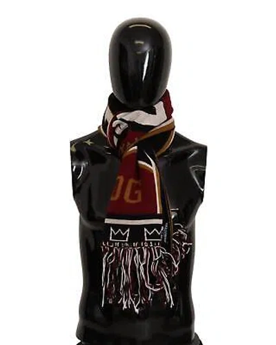 Pre-owned Dolce & Gabbana Dg Logo Scarf - Red - Scarves & Shawls - Multicolor -size In Purple