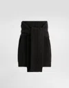 Dolce & Gabbana Ribbed-knit Wrap Skirt In Black