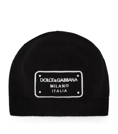 Dolce & Gabbana Kids' Wool Logo-patch Beanie