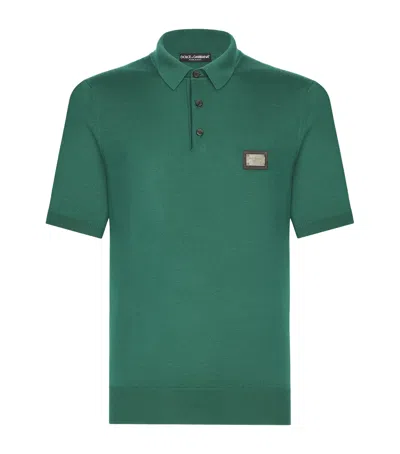 Dolce & Gabbana Wool Logo Polo Shirt In Multicolor