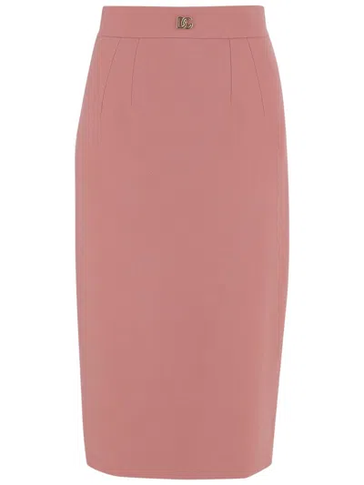 DOLCE & GABBANA DOLCE & GABBANA WOOL LOGO SKIRT