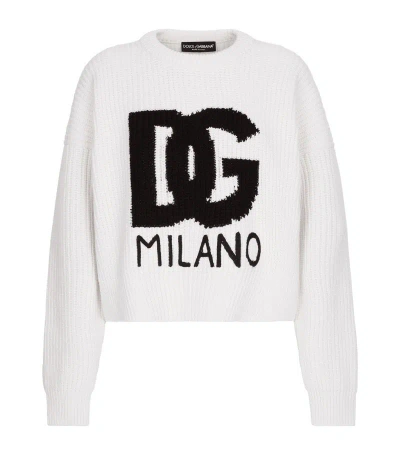 Dolce & Gabbana Wool Logo Sweater In Multi