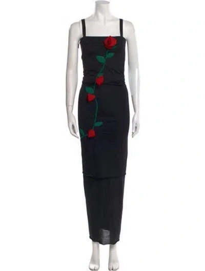 Pre-owned Dolce & Gabbana Wool Long Dress In Black