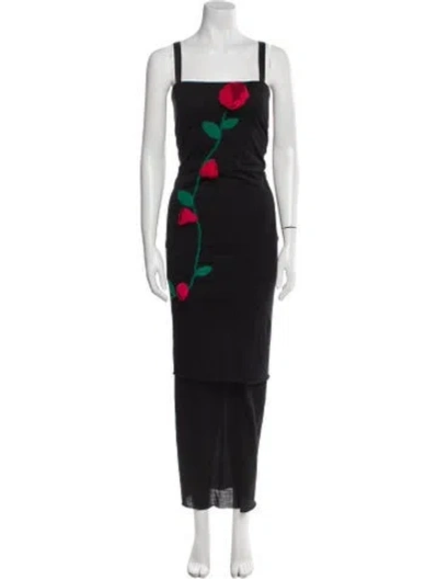 Pre-owned Dolce & Gabbana Wool Long Dress In Black