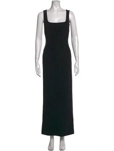 Pre-owned Dolce & Gabbana Wool Long Dress In Black