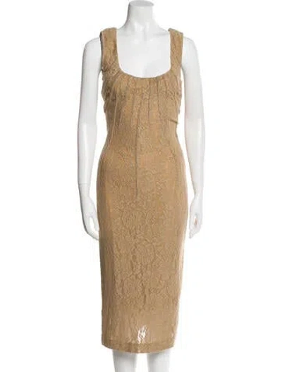 Pre-owned Dolce & Gabbana Wool Long Dress In Neutral
